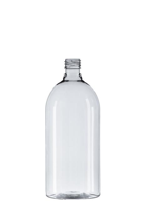 1L Clear PET Pharma Sirop Bottle, 28mm ROPP Neck